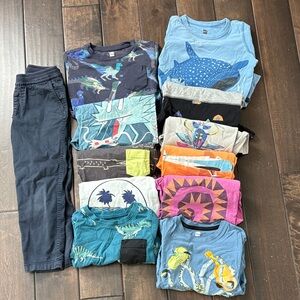 TEA Collection Colorful Graphic T-Shirts and Navy Pants Set